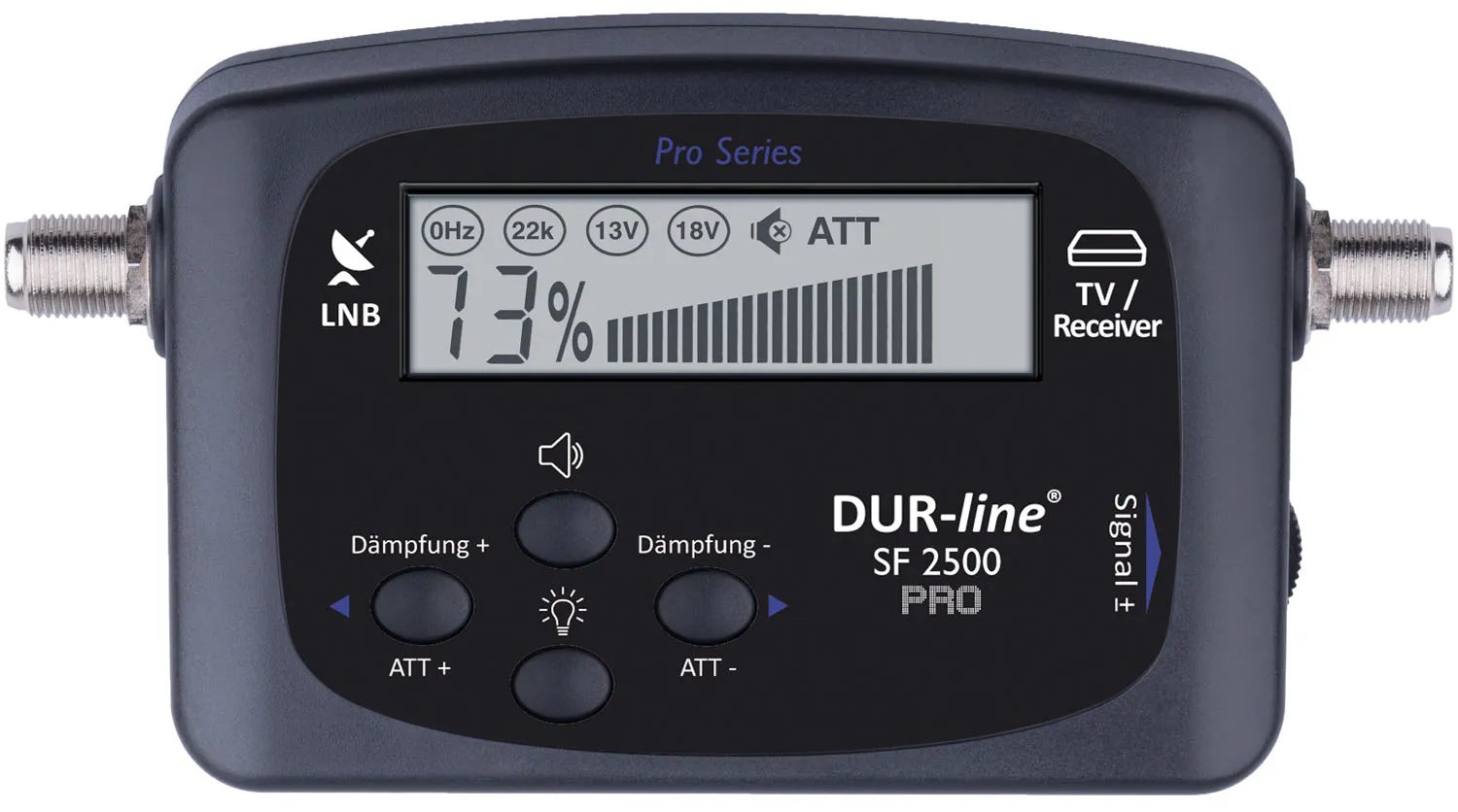 DUR-line SF 2500 Pro Satfinder – perspektivische Vorderansicht DUR-line SF 2500 Pro - Satfinder