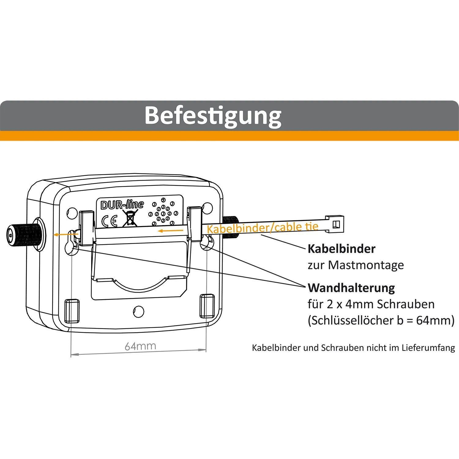 DUR-line SF 2400 Pro Satfinder – Befestigung im Detail DUR-line SF 2400 Pro - Satfinder