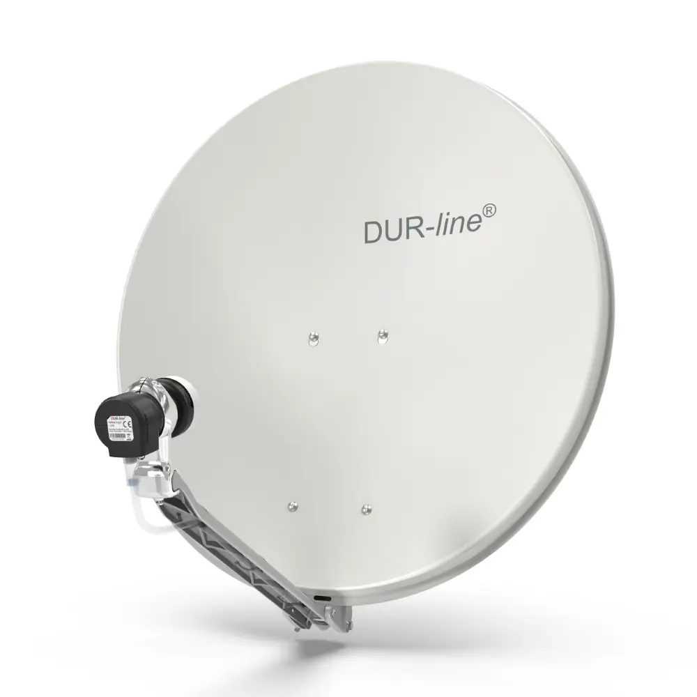 DUR-line Select 75/80 Hellgrau - Sat-Komplettanlage mit Single LNB