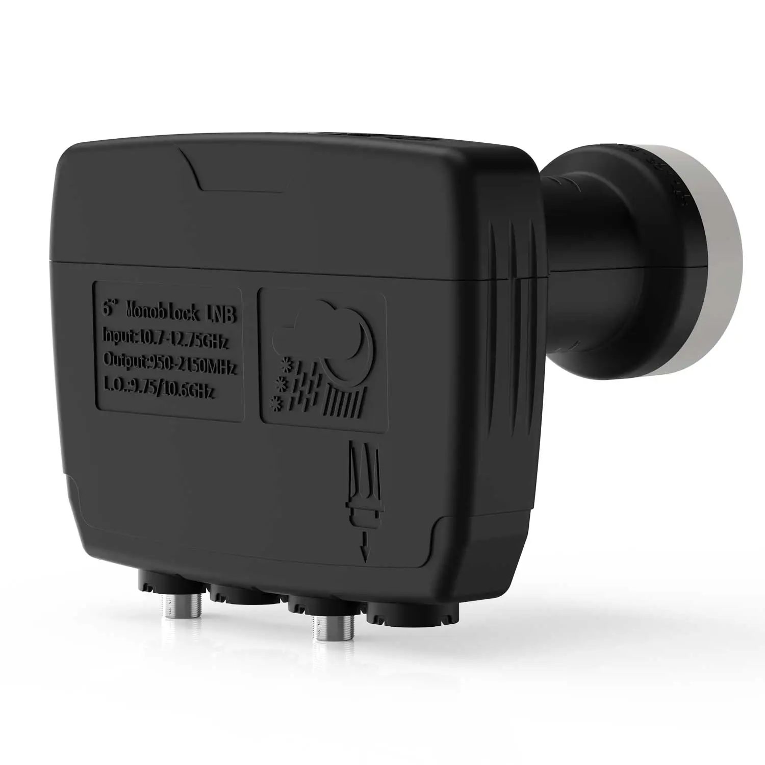 DUR-line MB6-TW Monoblock Twin LNB – Rückansicht DUR-line Monoblock Twin LNB