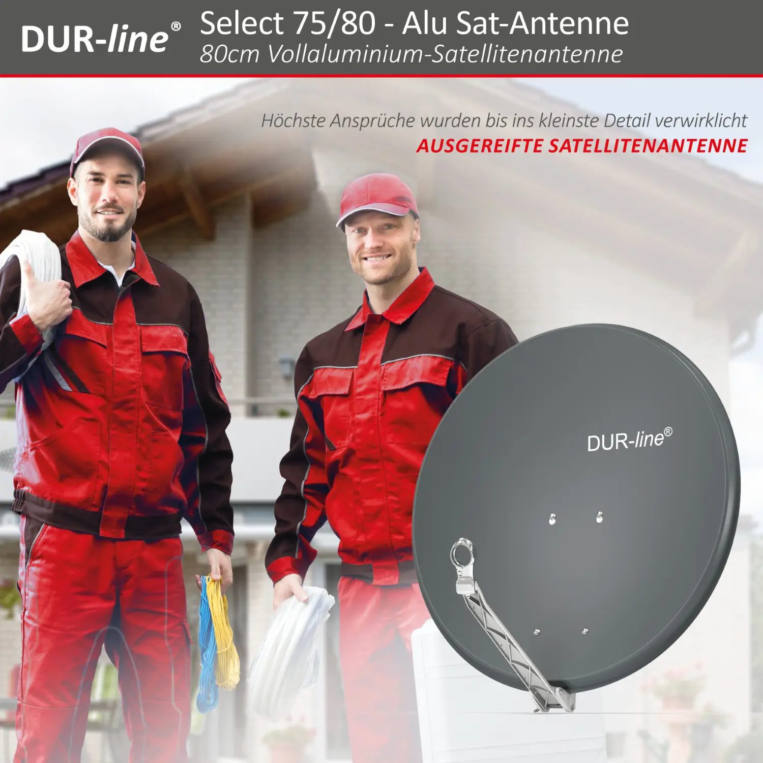 DUR-line Select 75/80 Anthrazit - Alu Sat-Reflektor