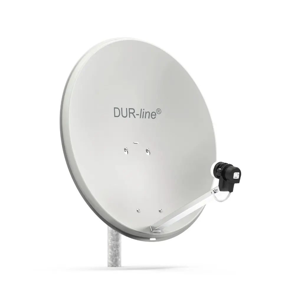 DUR-line MDA 60 Hellgrau - Digitale 1 Teilnehmer Satellitenschüssel Komplett-Anlage mit +Ultra Single - LNB 