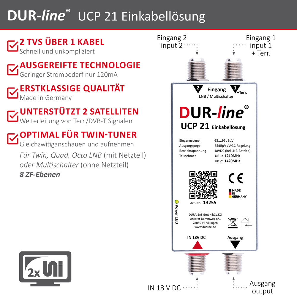 DUR-line UCP 21 - Einkabellösung – Produktmerkmale im Überblick