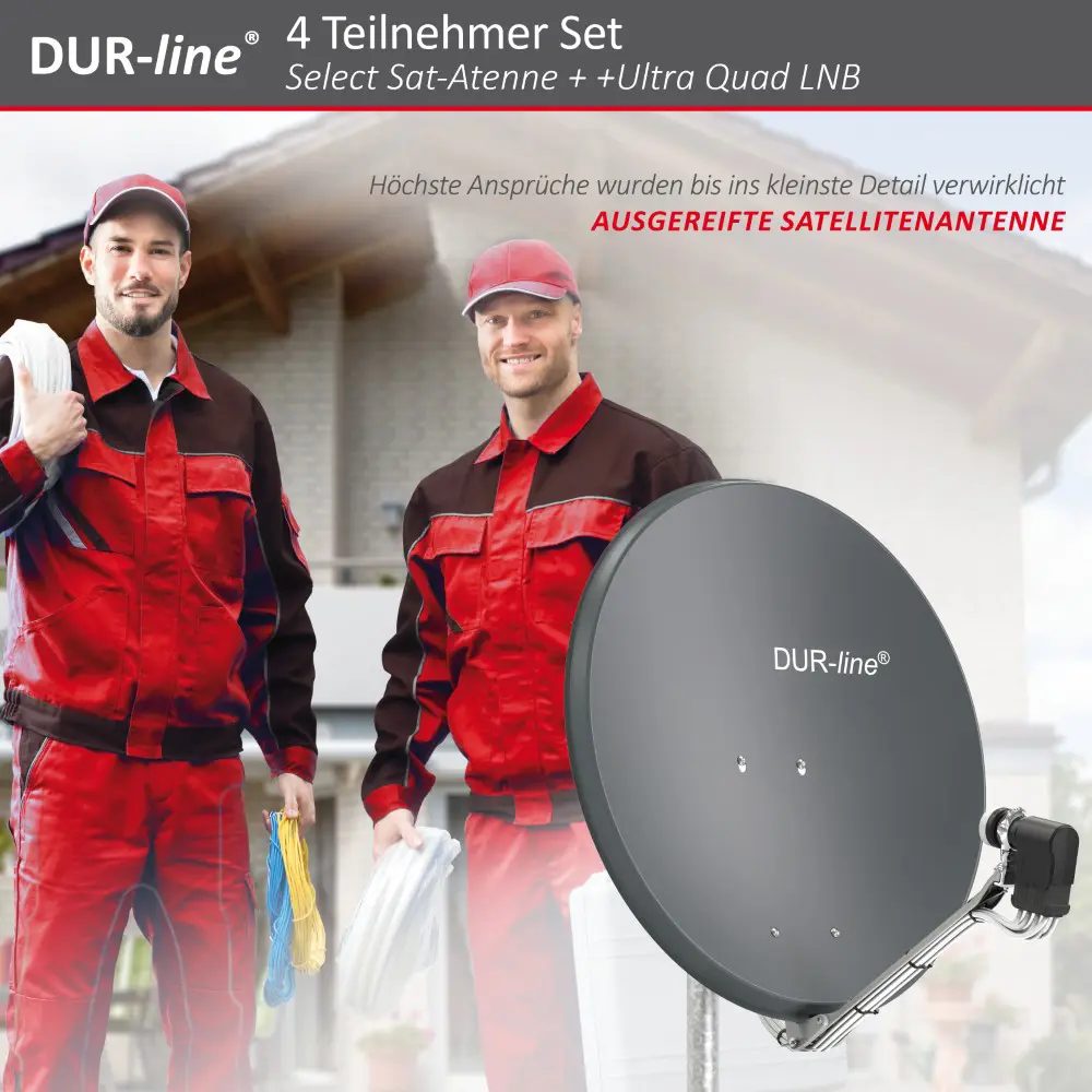 DUR-line Select 75/80 Anthrazit - Sat-Komplettanlage mit Octo LNB