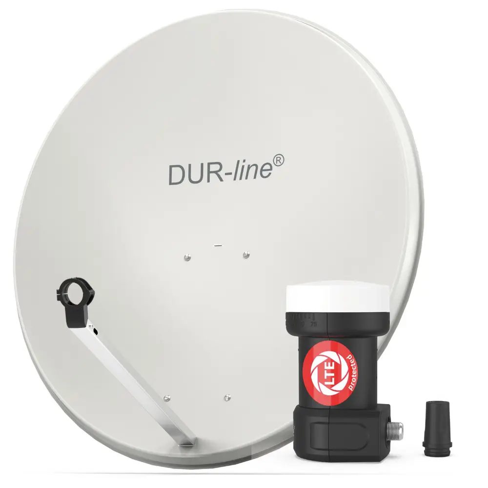 DUR-line MDA 90 Hellgrau - Digiatale 1 Teilnehmer Satellitenschüssel Komplett-Anlage mit +Ultra Single - LNB DUR-line MDA 90 Hellgrau - Digiatale 1 Teilnehmer Satellitenschüssel Komplett-Anlage mit +Ultra Single - LNB