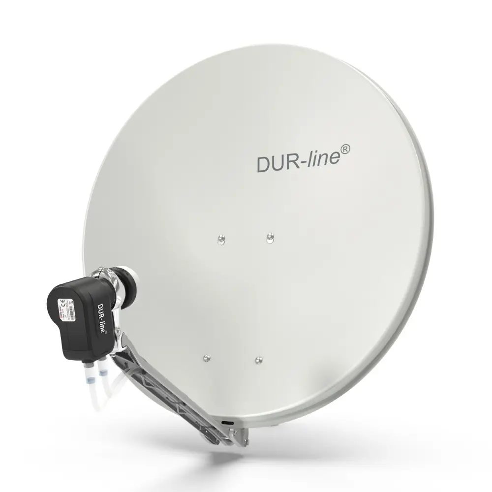 DUR-line Select 75/80 Hellgrau - Sat-Komplettanlage mit Twin LNB