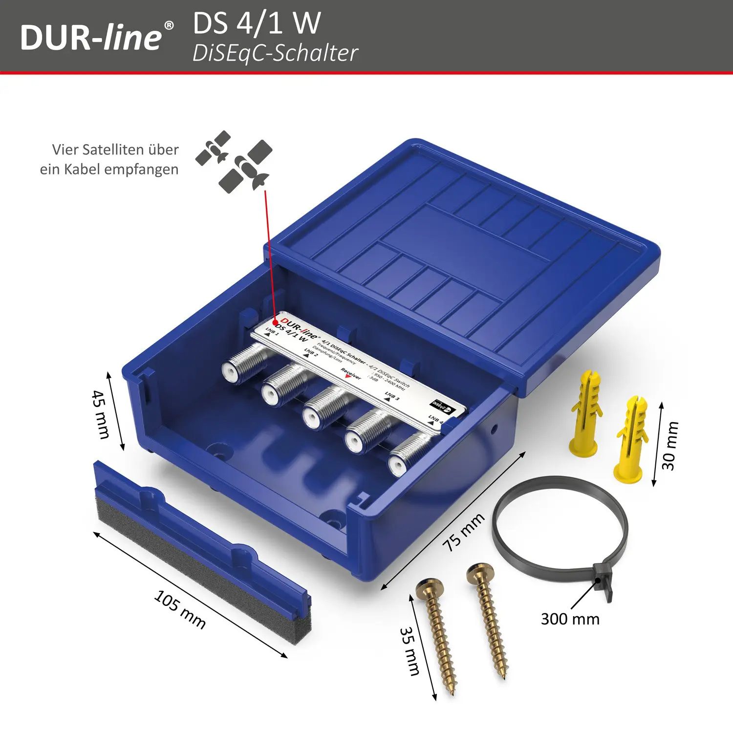 DUR-line DS 4/1 W - DiSEqC-Schalter
