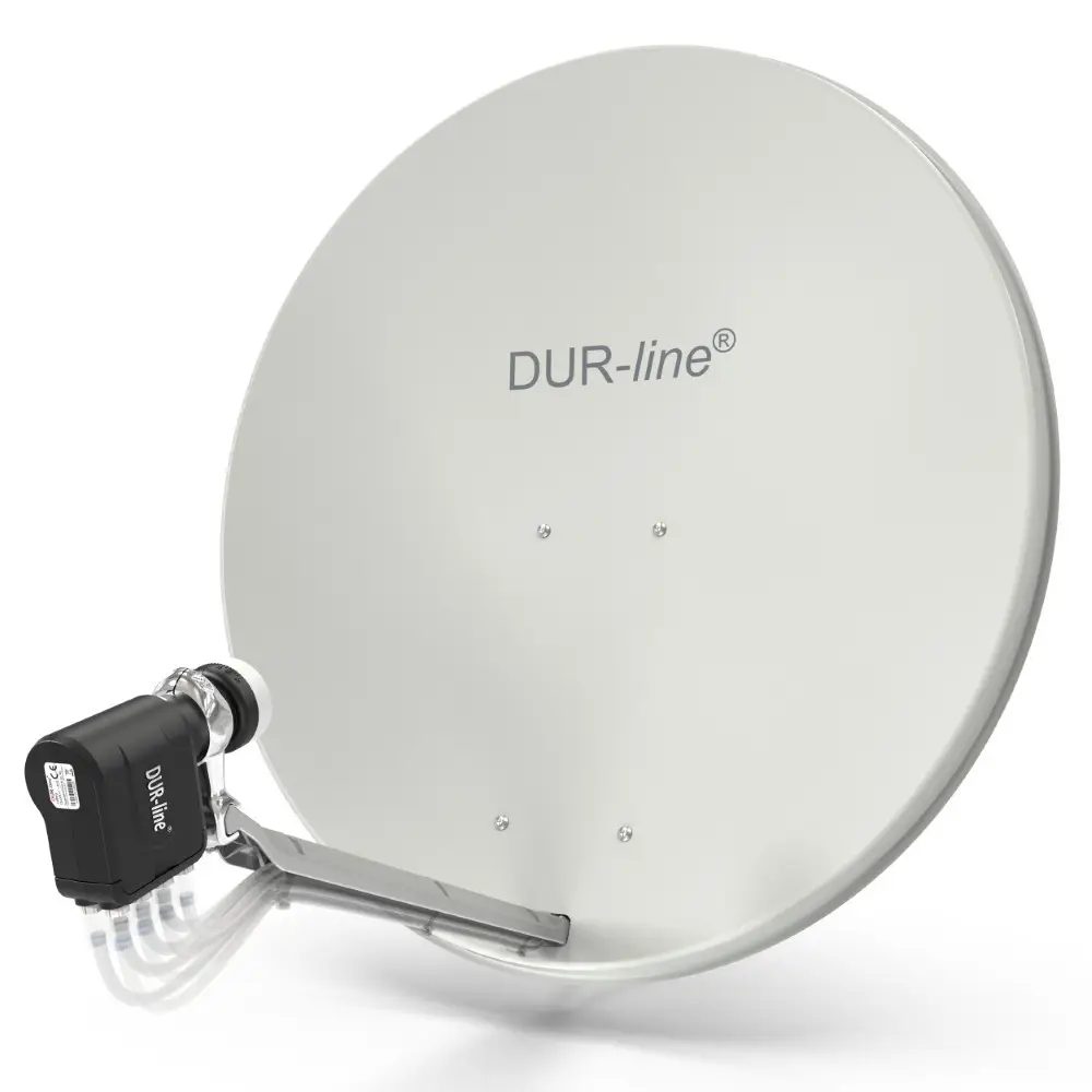 DUR-line Select 85/90 Hellgrau - Sat-Komplettanlage mit Octo LNB