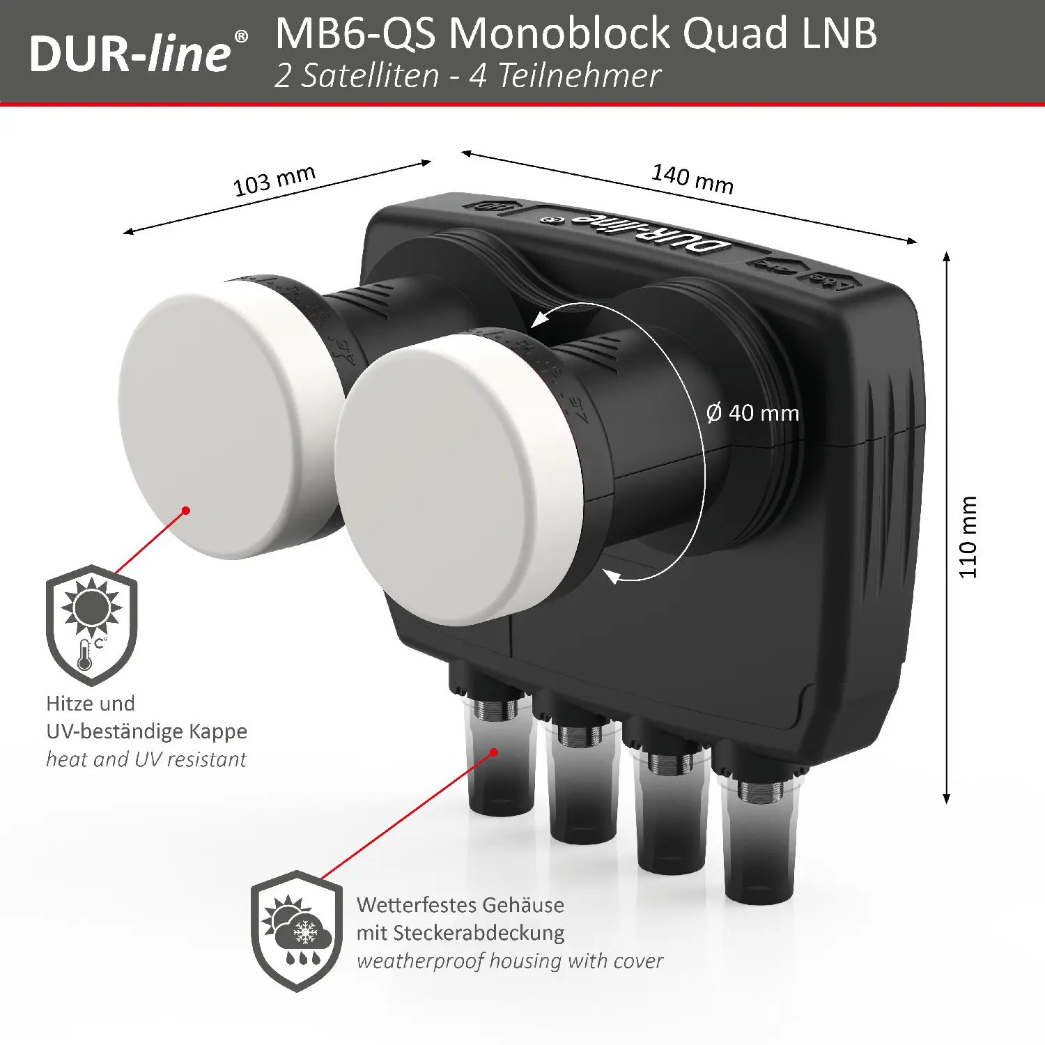 DUR-line Monoblock Quad LNB