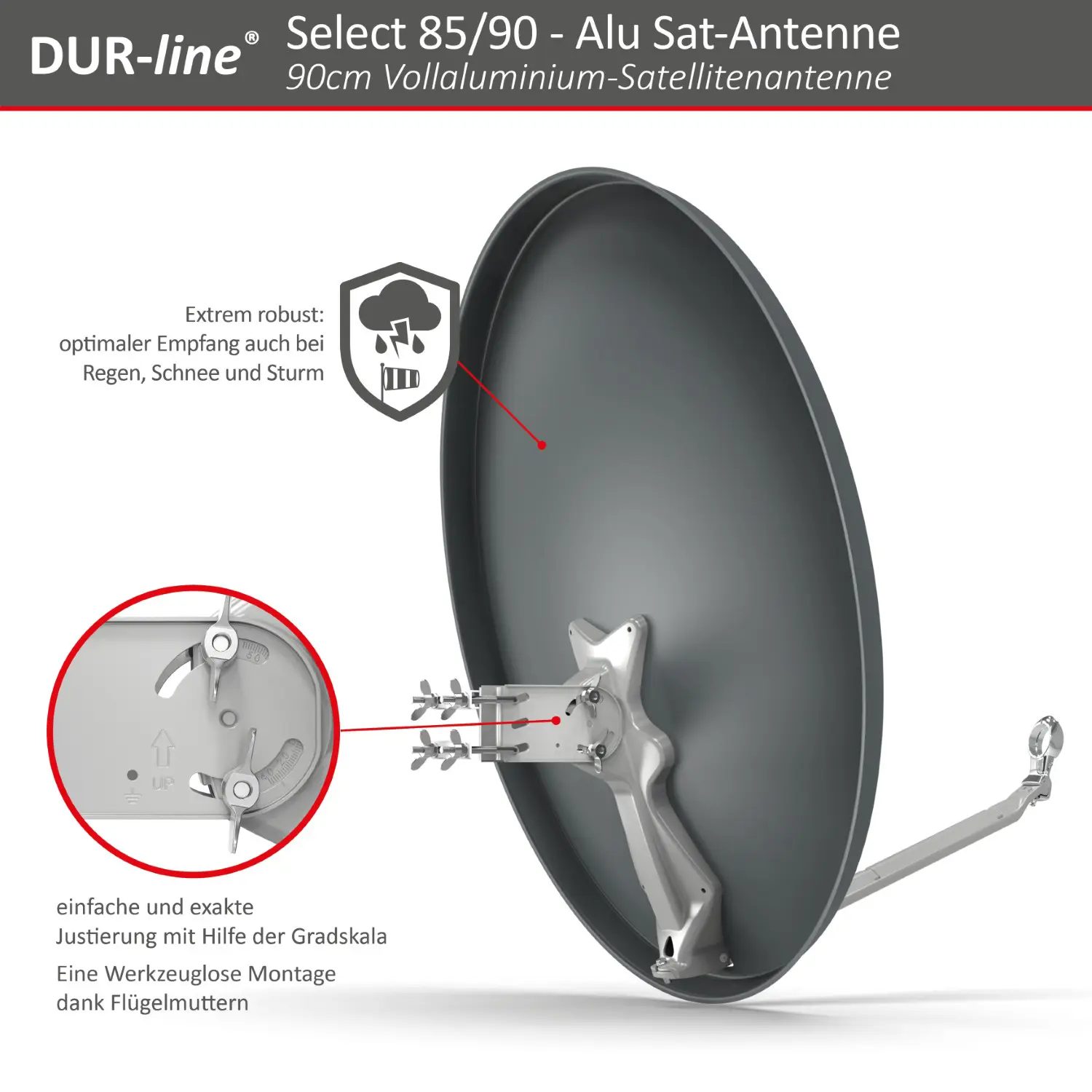 DUR-line Select 85/90 Anthrazit - Alu Sat-Reflektor DUR-line Select 85/90 Anthrazit - Alu Sat-Reflektor