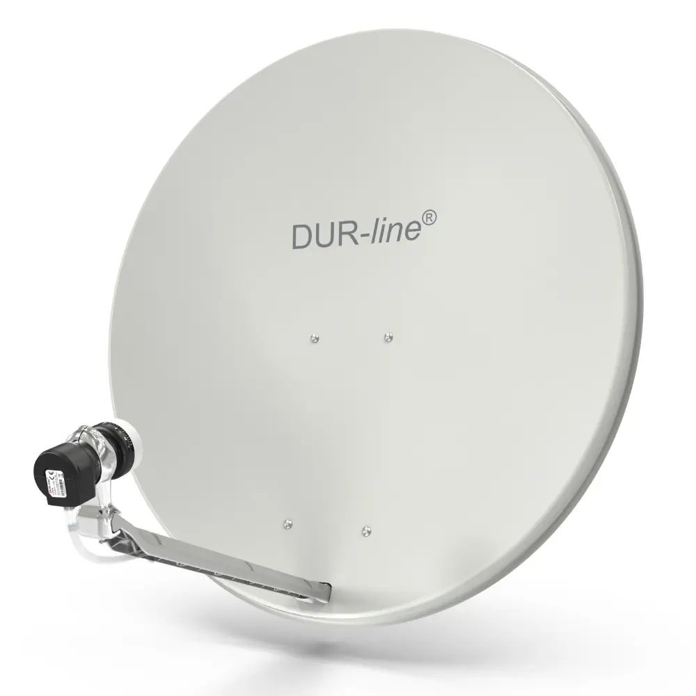 DUR-line Select 85/90 Hellgrau - Sat-Komplettanlage mit Single LNB