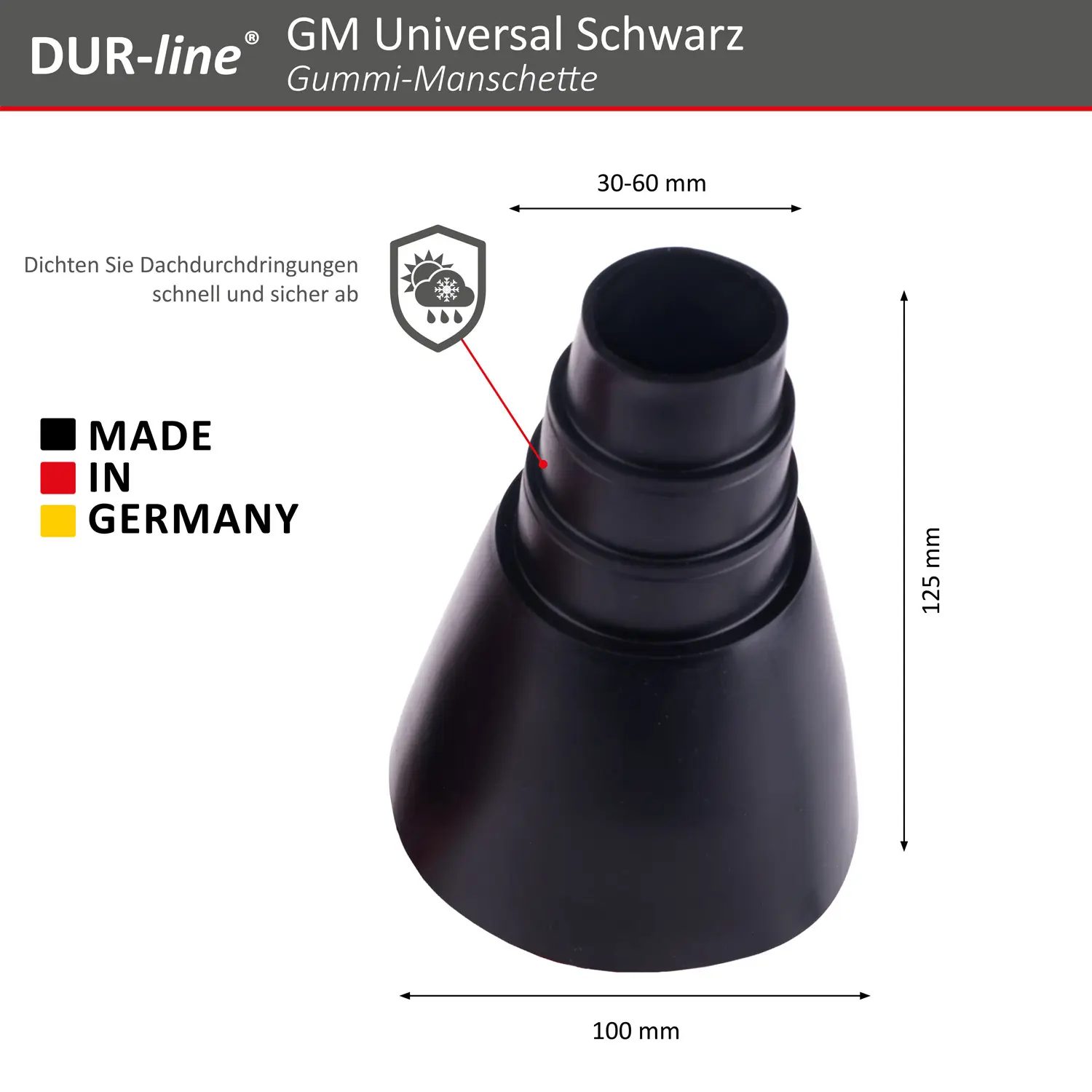 DUR-line GM Universal Schwarz - Gummi-Manschette DUR-line GM Universal Schwarz - Gummi-Manschette