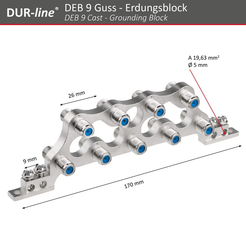 DUR-line DEB 9 Guss - Erdungsblock