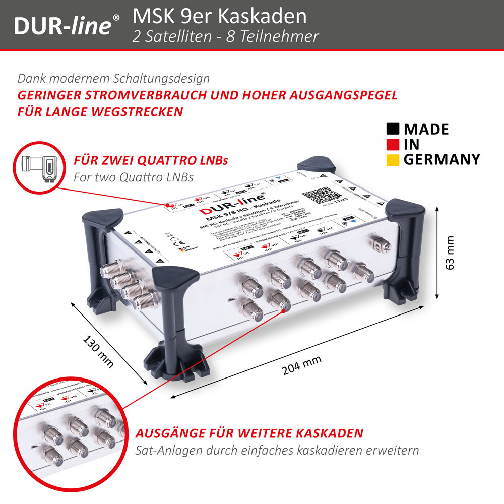 DUR-line MSK 9/8 HQ - Kaskade – Abmessungen