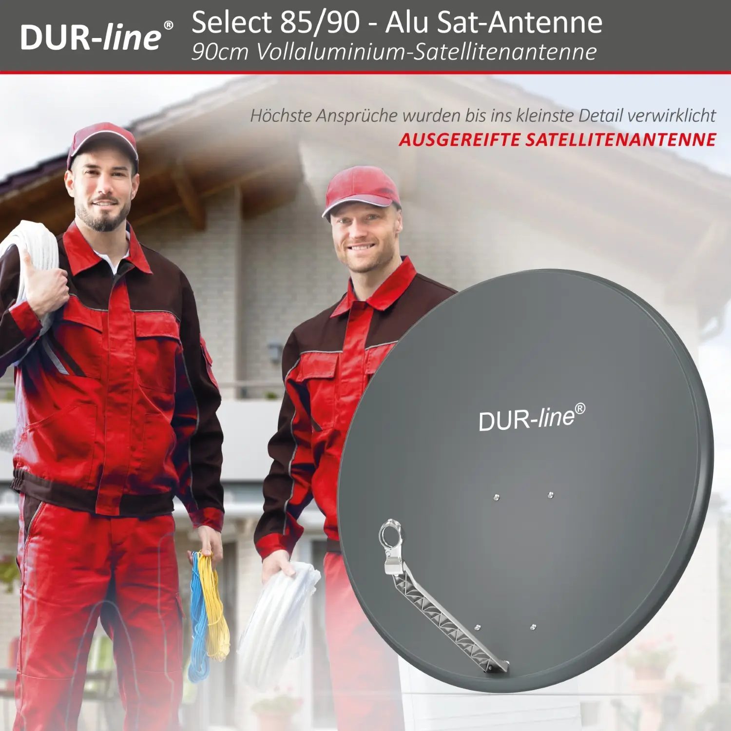 DUR-line Select 85/90 Anthrazit - Alu Sat-Reflektor