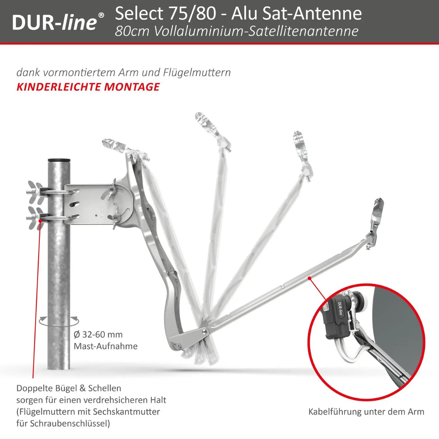 DUR-line Select 75/80 Anthrazit - Alu Sat-Reflektor DUR-line Select 75/80 Anthrazit - Alu Sat-Reflektor