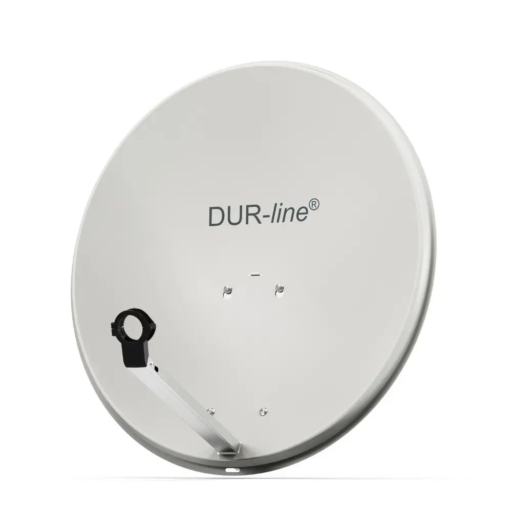 DUR-line MDA 60 Hellgrau - Digiatale 4 Teilnehmer Satellitenschüssel Komplett-Anlage mit +Ultra Quad - LNB 