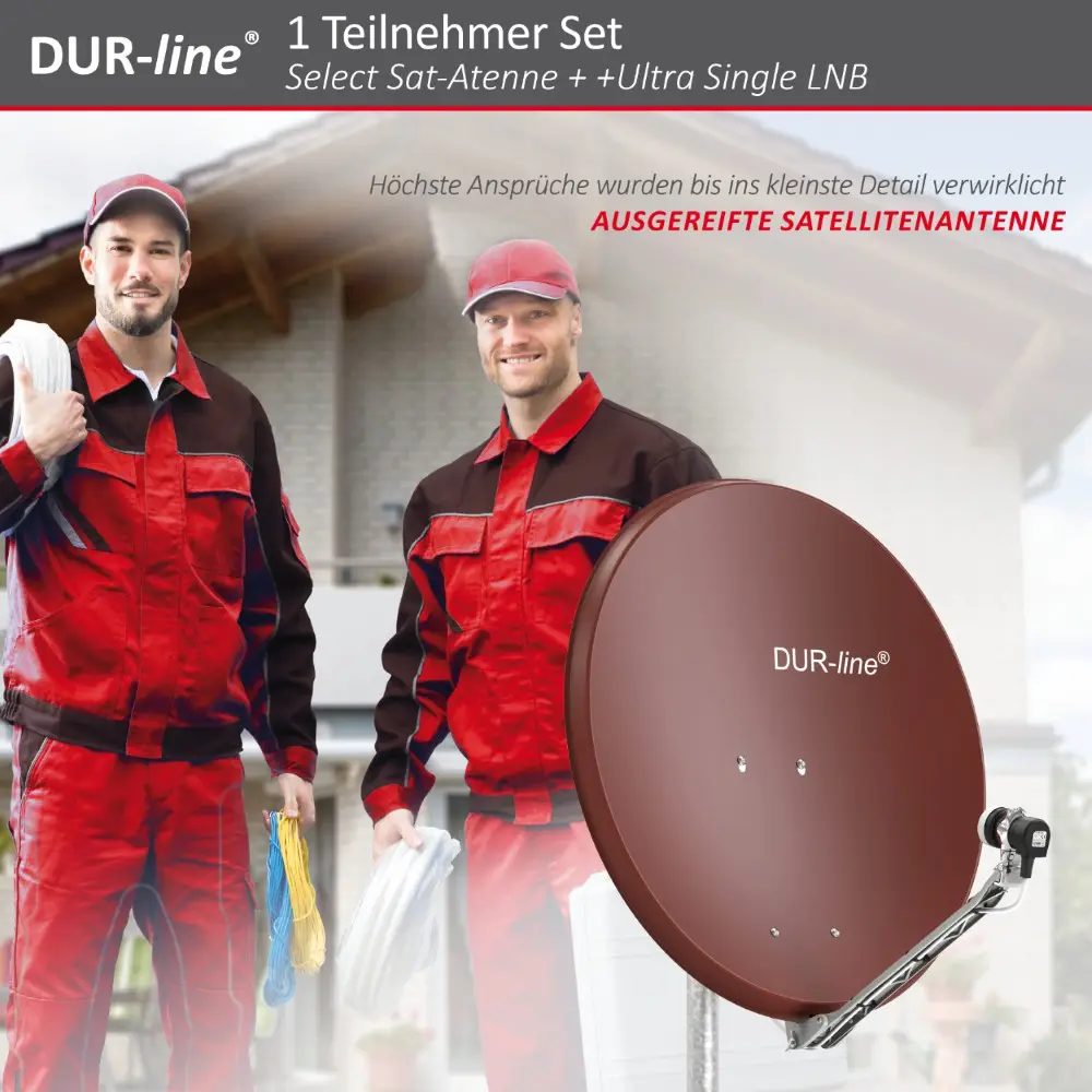 DUR-line Select 75/80 Rot - Sat-Komplettanlage mit Single LNB