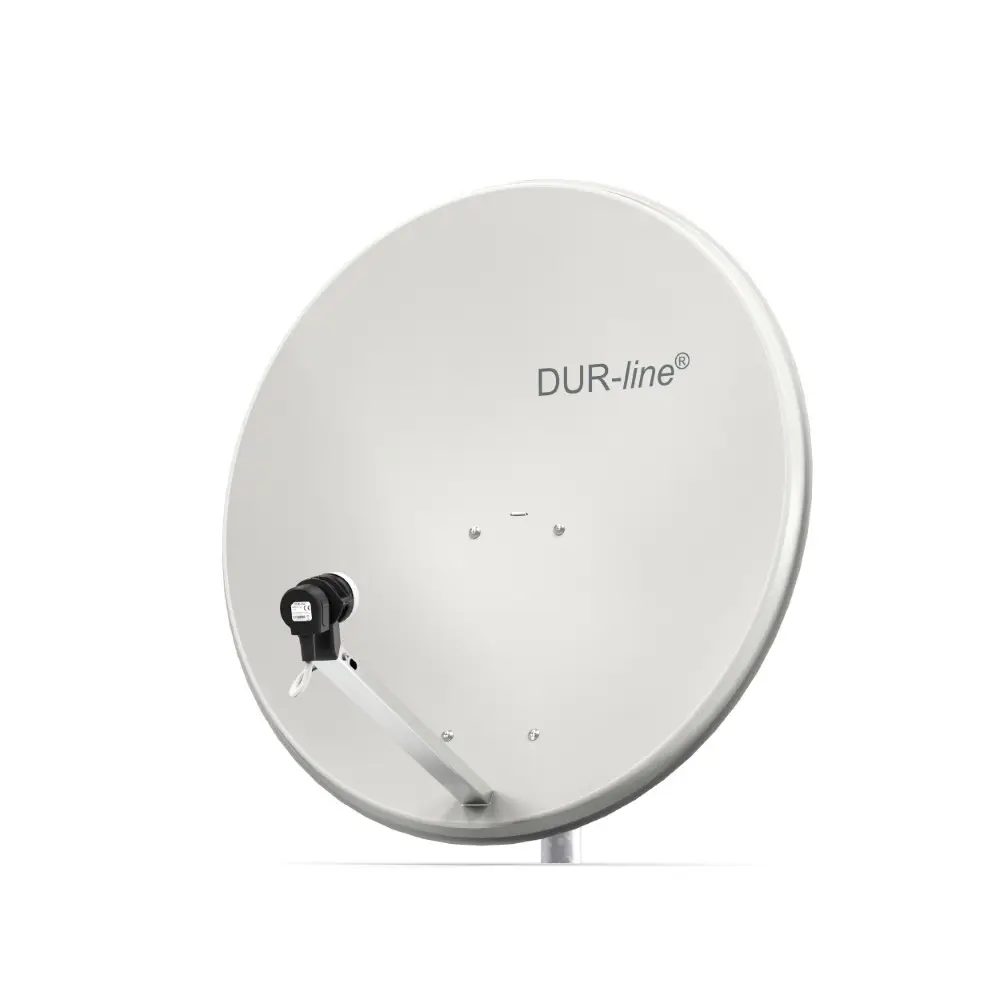 DUR-line MDA 80 Hellgrau - Digiatale 1 Teilnehmer Satellitenschüssel Komplett-Anlage mit +Ultra Single - LNB 