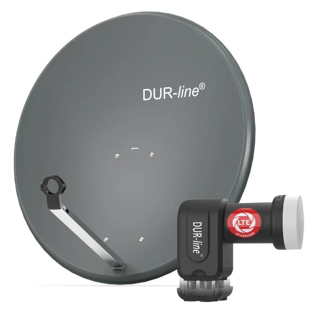 DUR-line MDA 80 Anthrazit - Digiatale 4 Teilnehmer Satellitenschüssel Komplett-Anlage mit +Ultra Quad - LNB DUR-line MDA 80 Anthrazit - Digiatale 4 Teilnehmer Satellitenschüssel Komplett-Anlage mit +Ultra Quad - LNB