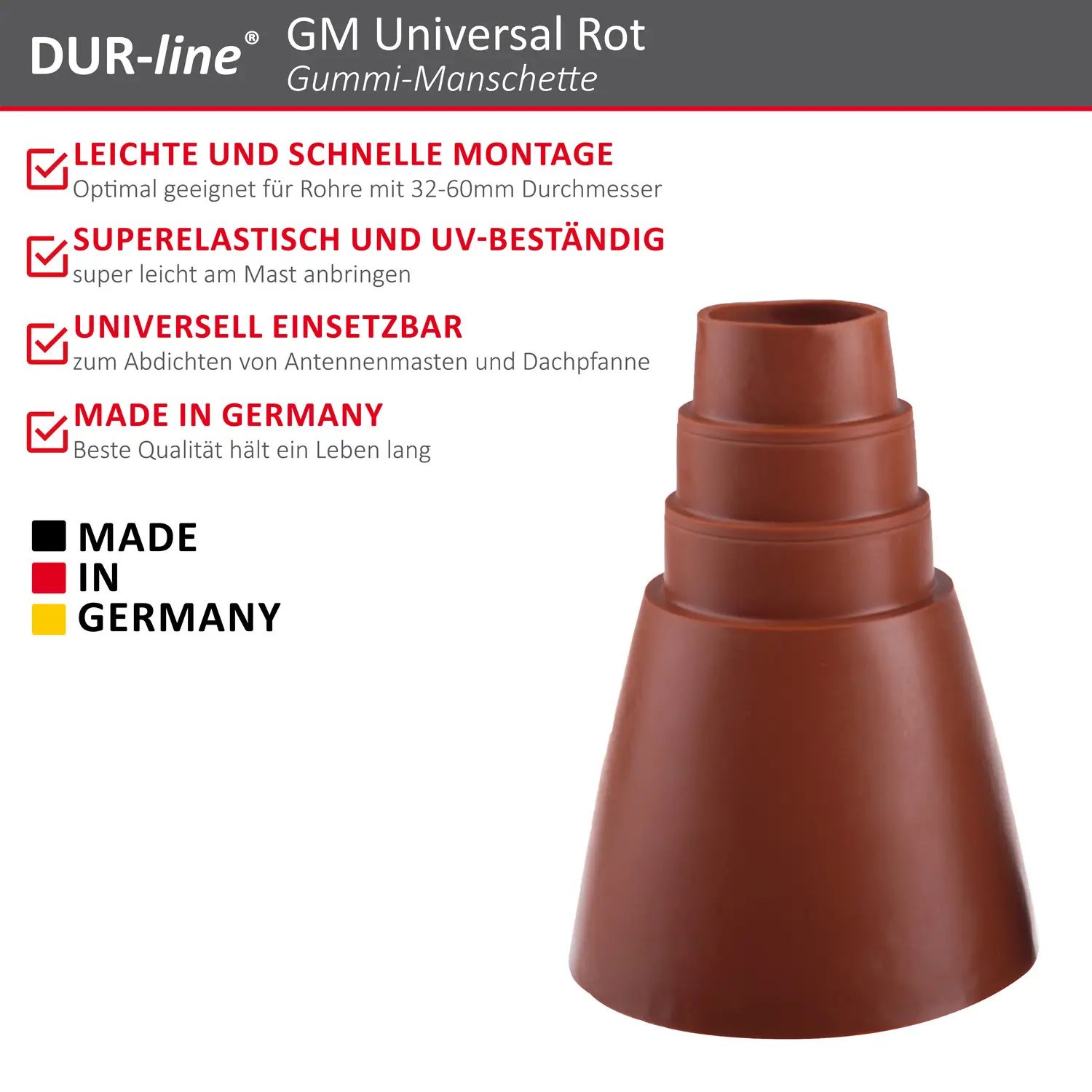 DUR-line GM Universal Rot - Gummi-Manschette DUR-line GM Universal Rot - Gummi-Manschette