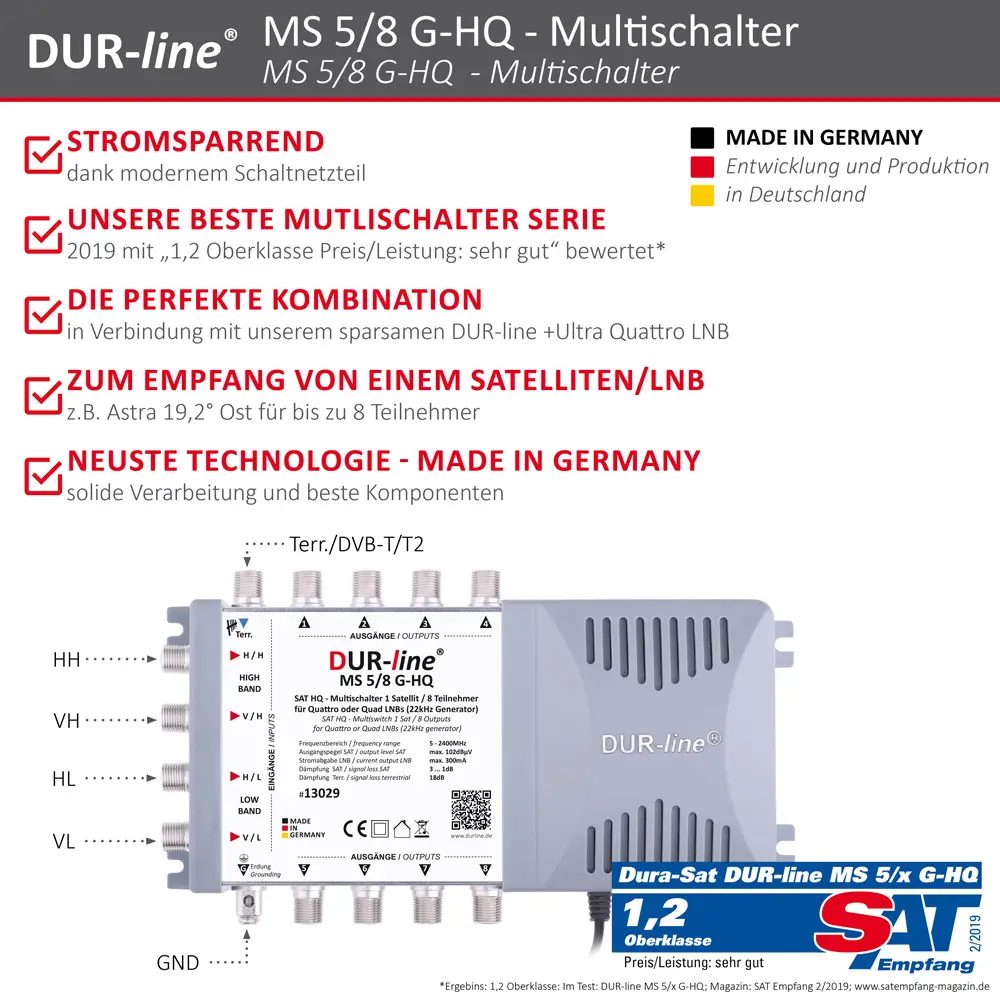 DUR-line MS G-HQ Multischalter – Highlights und Ausstattung im Überblick DUR-line MS G-HQ - Multischalter