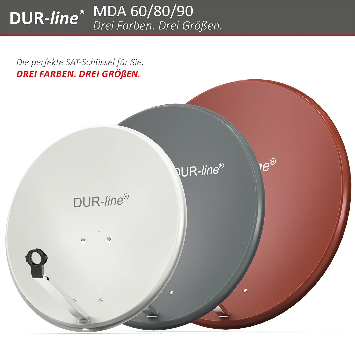 DUR-line MDA 60 Rot - Alu Sat-Reflektor