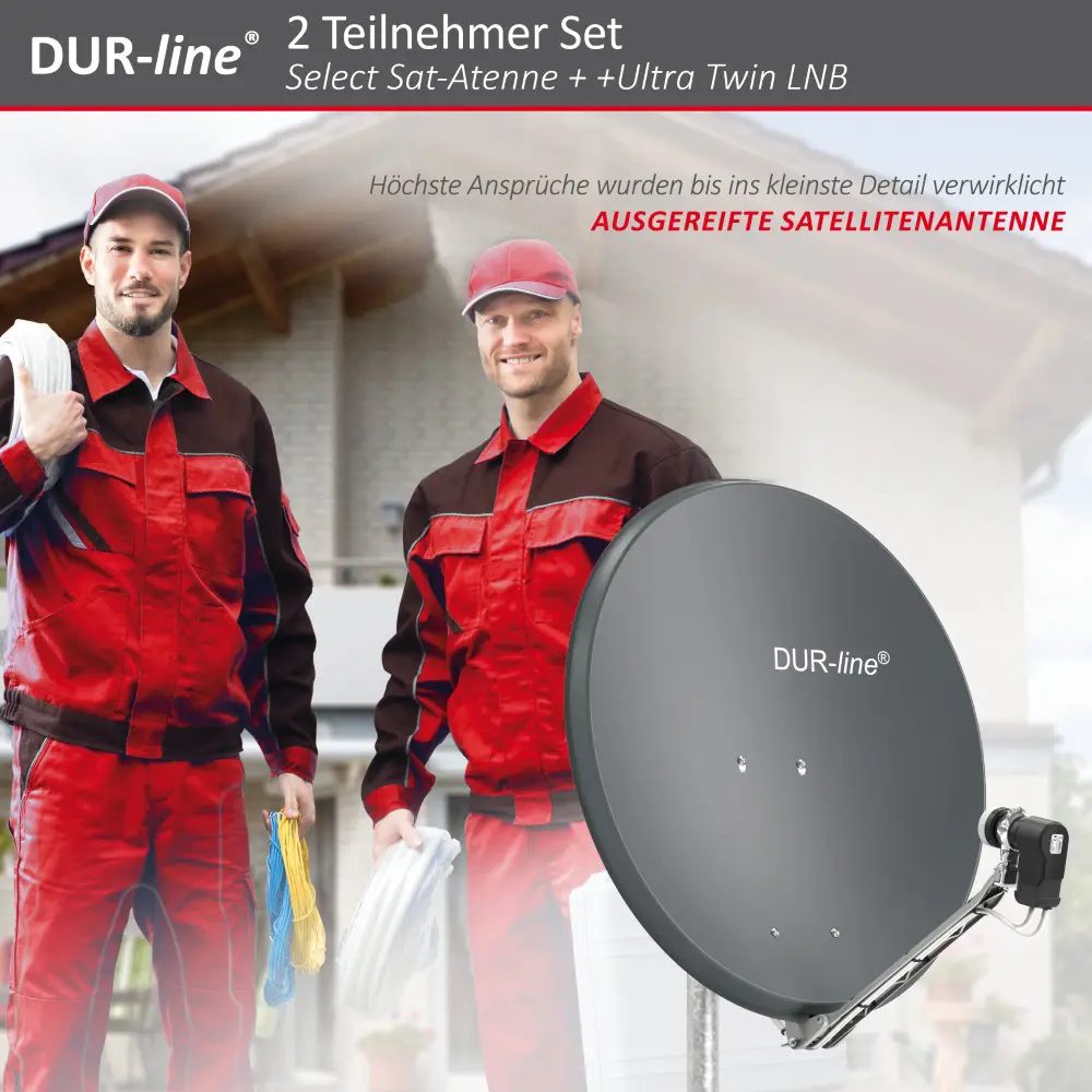 DUR-line Select 75/80 Anthrazit - Sat-Komplettanlage mit Twin LNB