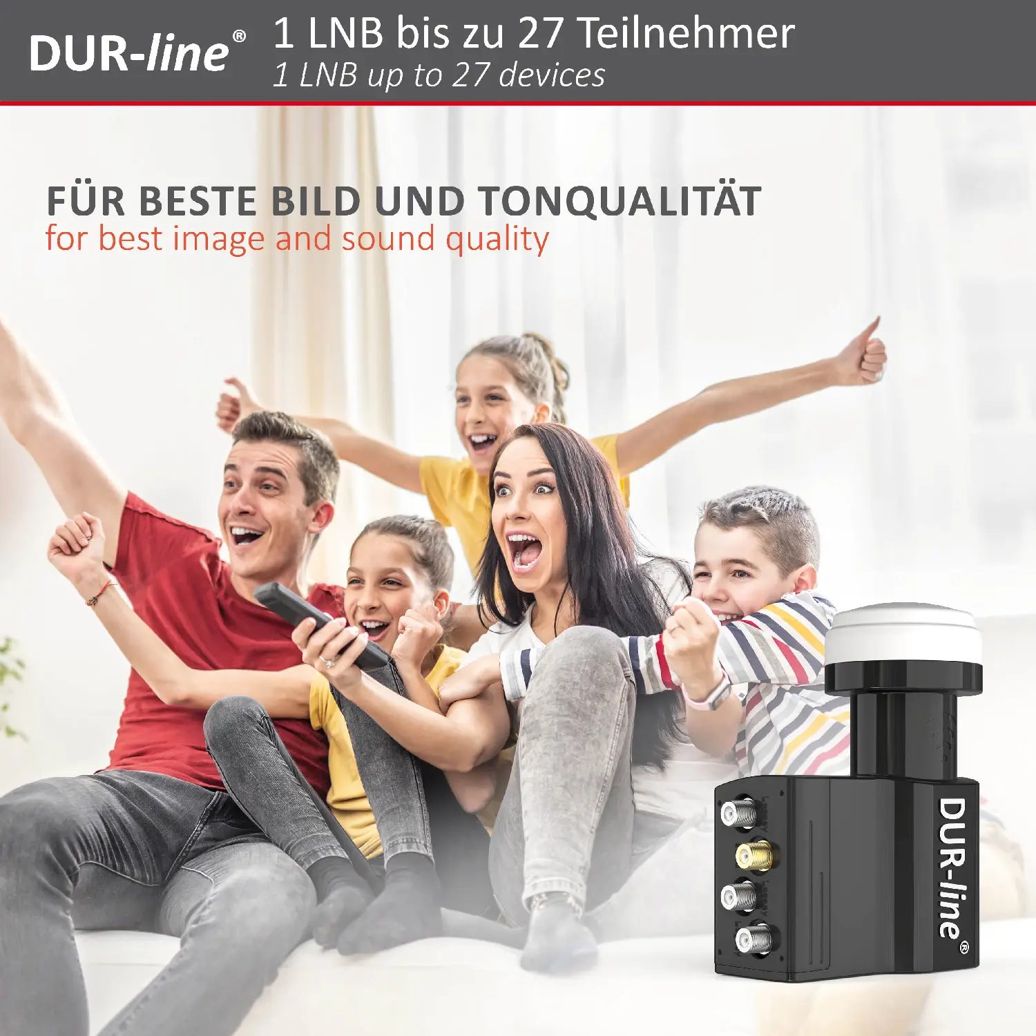 DUR-line UK 124-3L dCSS Unicable LNB – im Wohnzimmer im Einsatz DUR-line UK 124-3L dCSS - Unicable LNB