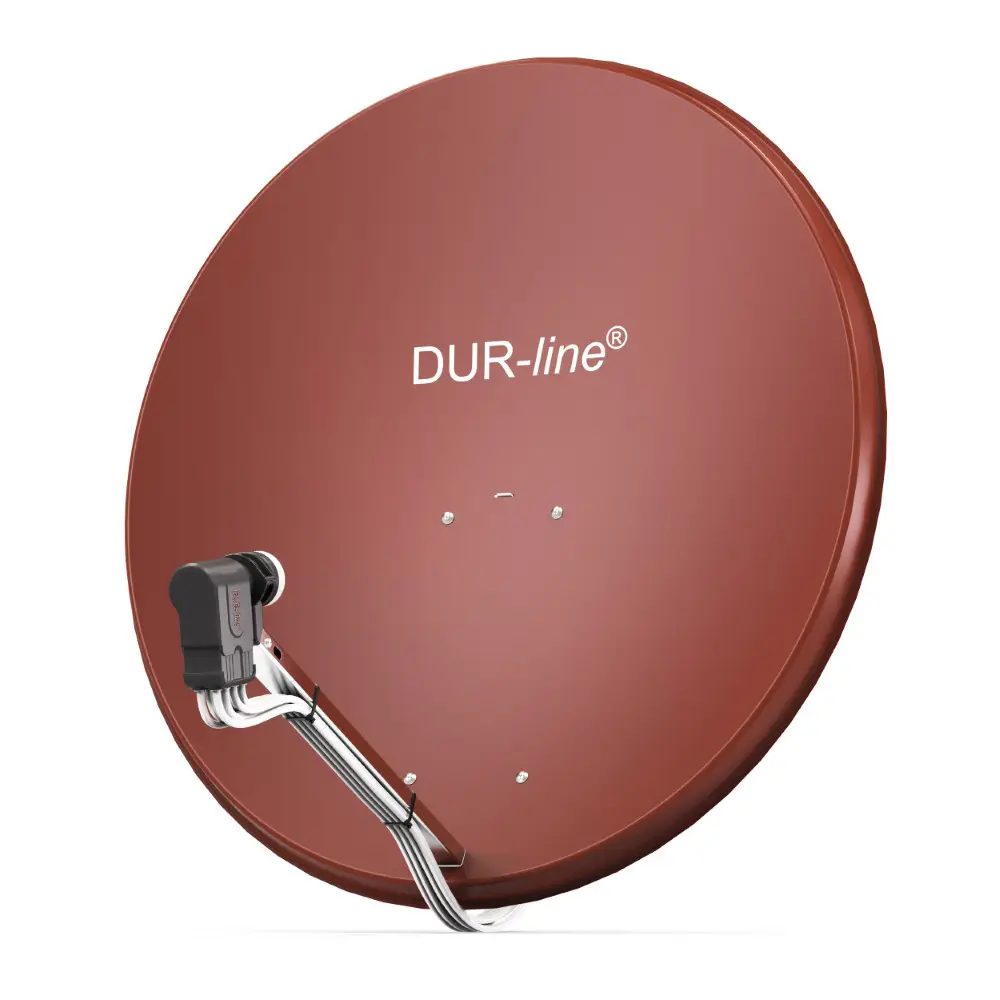 DUR-line MDA 90 Rot - Digiatale 8 Teilnehmer Satellitenschüssel Komplett-Anlage mit +Ultra Octo - LNB 
