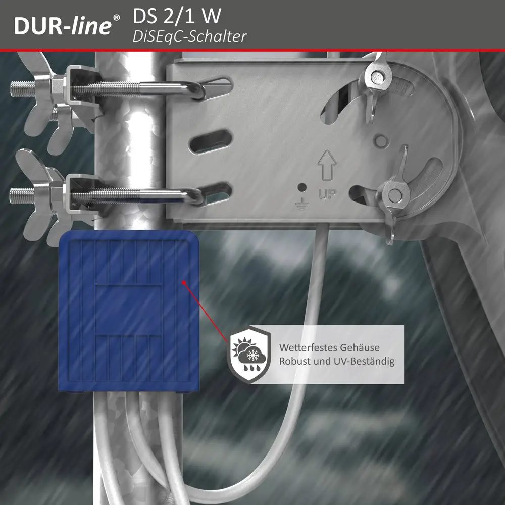 DUR-line DS 2/1 W DiSEqC-Schalter – Anwendungsbeispiel im Einsatz DUR-line DS 2/1 W - DiSEqC-Schalter