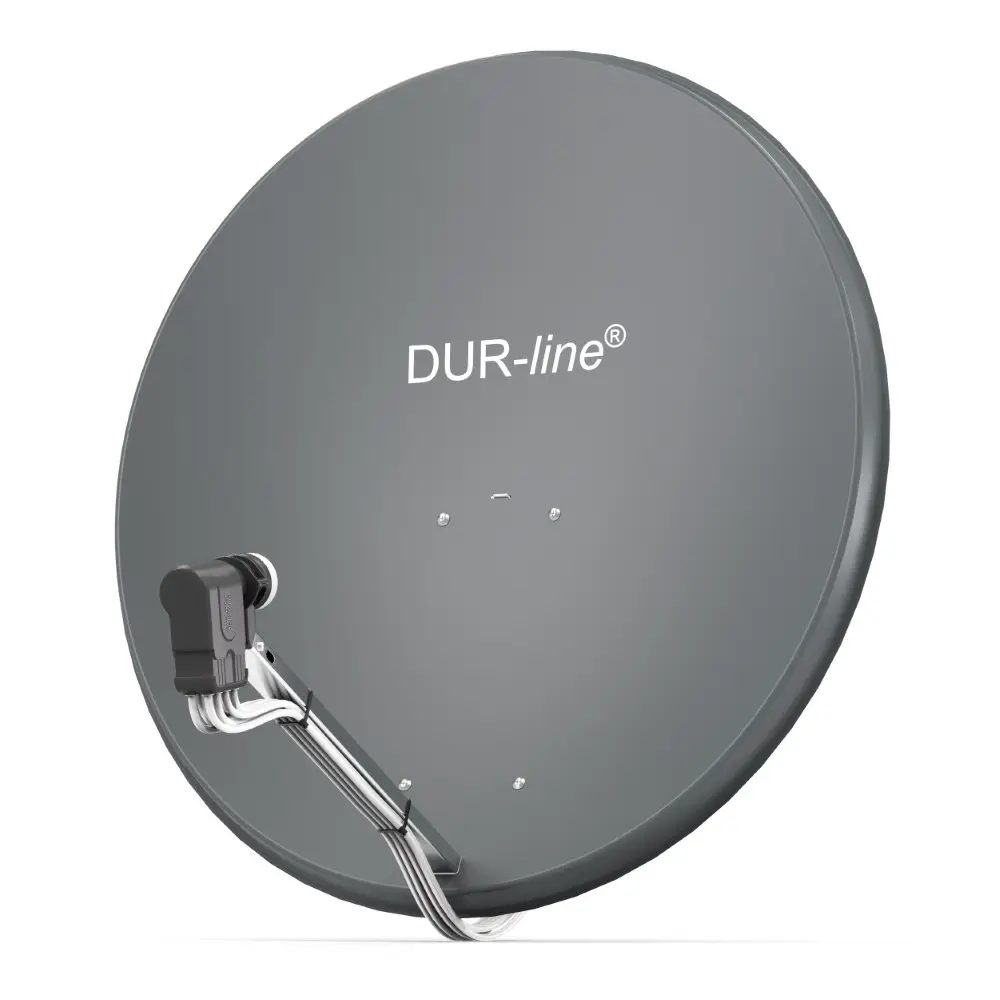 DUR-line MDA 90 Anthrazit - Digiatale 8 Teilnehmer Satellitenschüssel Komplett-Anlage mit +Ultra Octo - LNB 