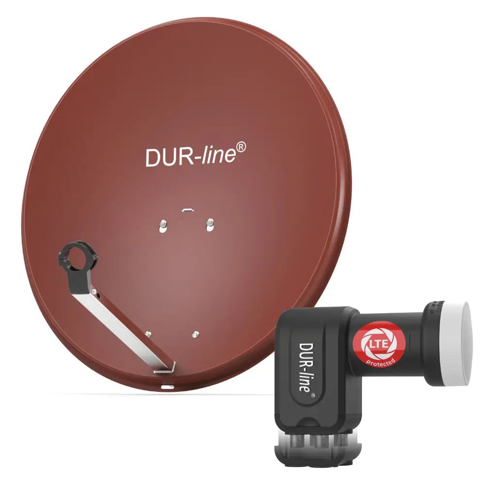 DUR-line MDA 60 Rot - Digiatale 4 Teilnehmer Satellitenschüssel Komplett-Anlage mit +Ultra Quad - LNB DUR-line MDA 60 Rot - Digiatale 4 Teilnehmer Satellitenschüssel Komplett-Anlage mit +Ultra Quad - LNB