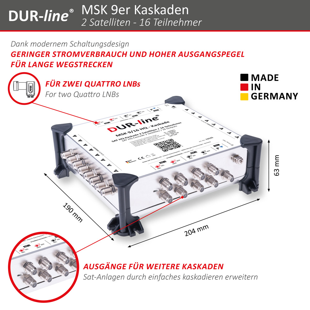 DUR-line MSK 9/16 HQ - Kaskade – Abmessungen DUR-line MSK 9/16 HQ - Kaskade – Abmessungen