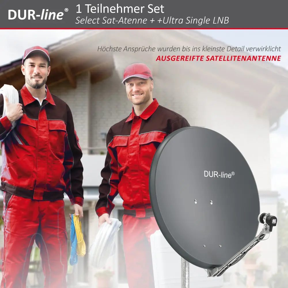DUR-line Select 75/80 Anthrazit - Sat-Komplettanlage mit Single LNB