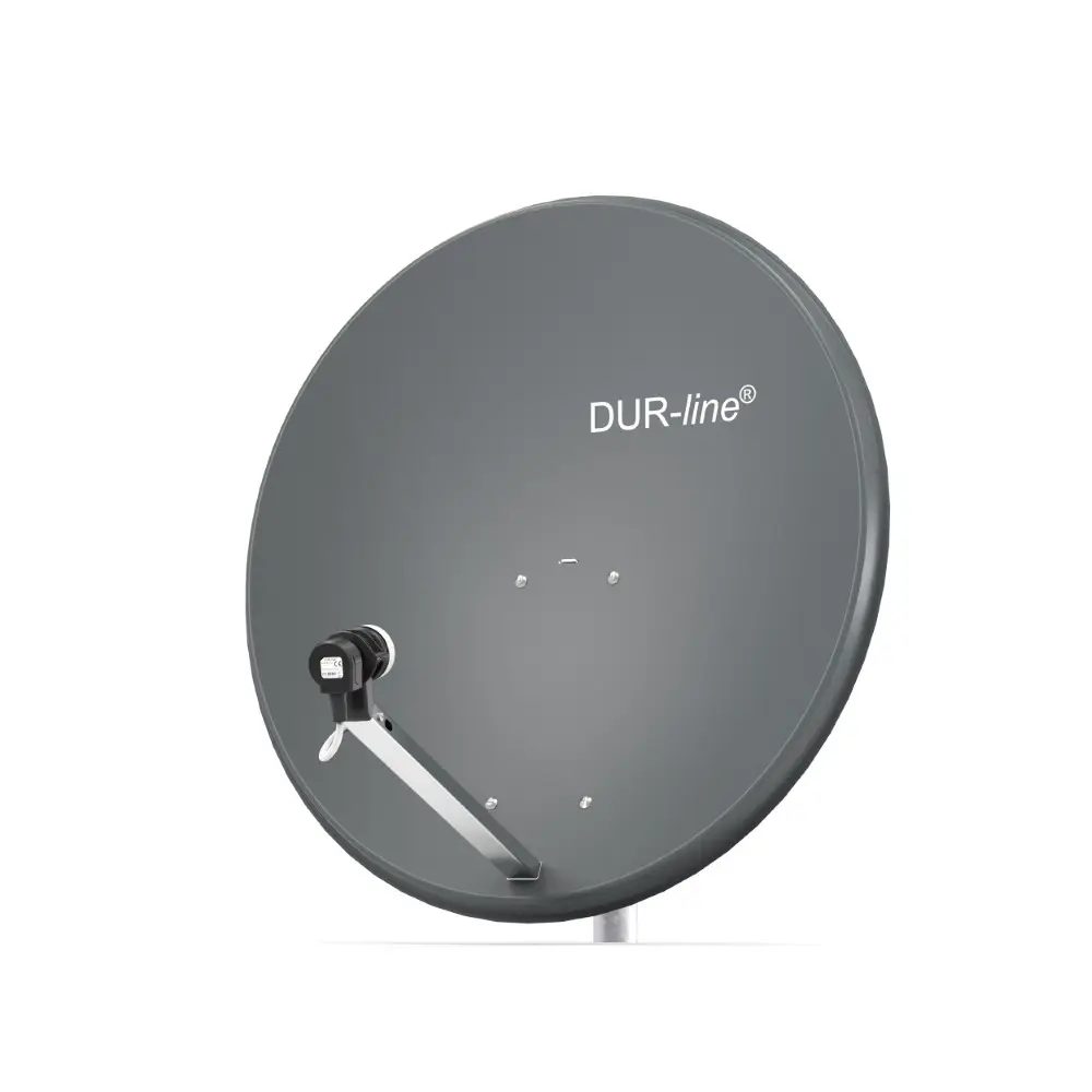 DUR-line MDA 80 Anthrazit - Digiatale 1 Teilnehmer Satellitenschüssel Komplett-Anlage mit +Ultra Single - LNB 