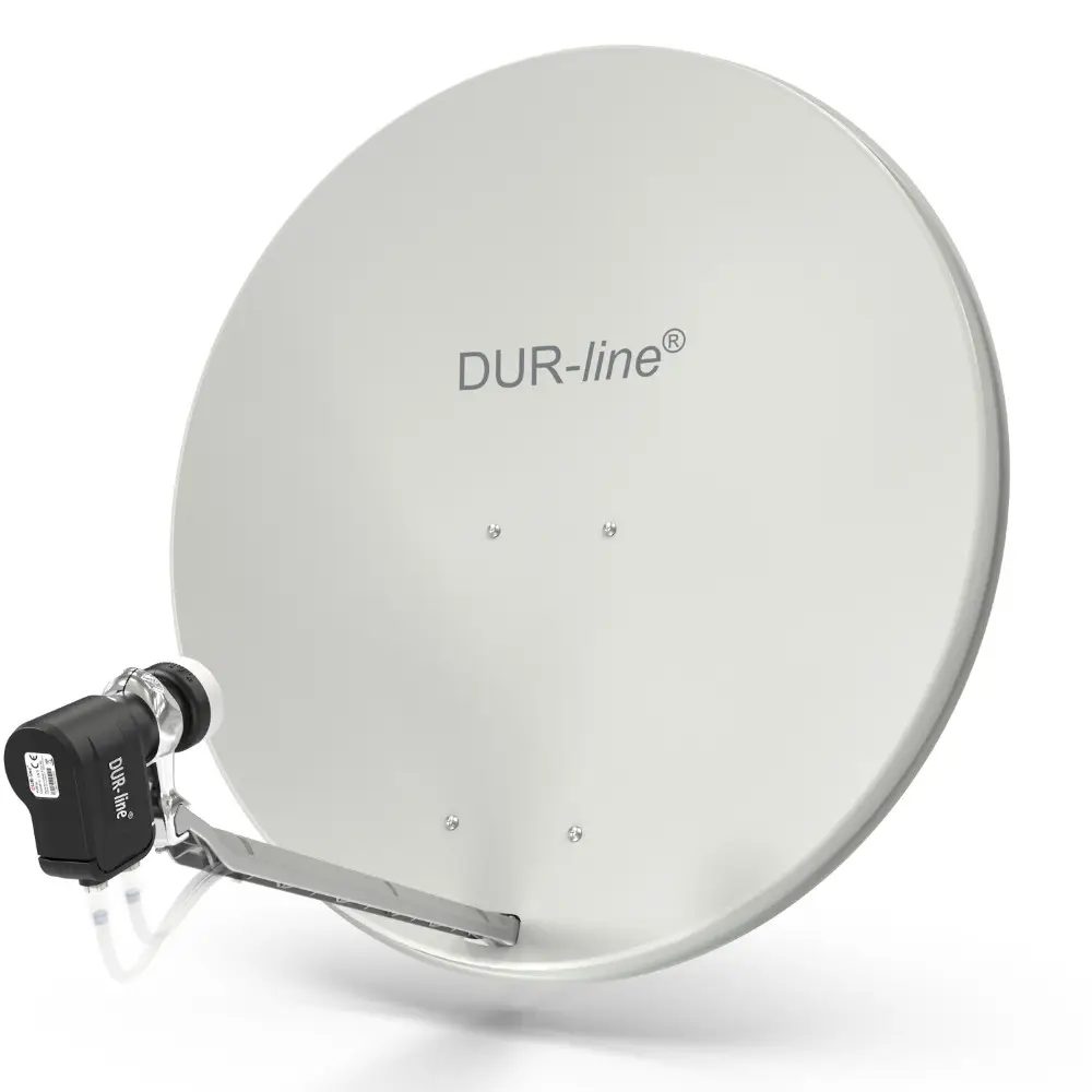DUR-line Select 85/90 Hellgrau - Sat-Komplettanlage mit Twin LNB