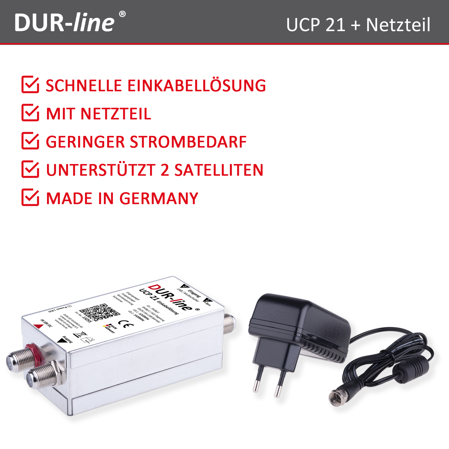 DUR-line UCP 21 Set - Einkabellösung – Produktmerkmale im Überblick