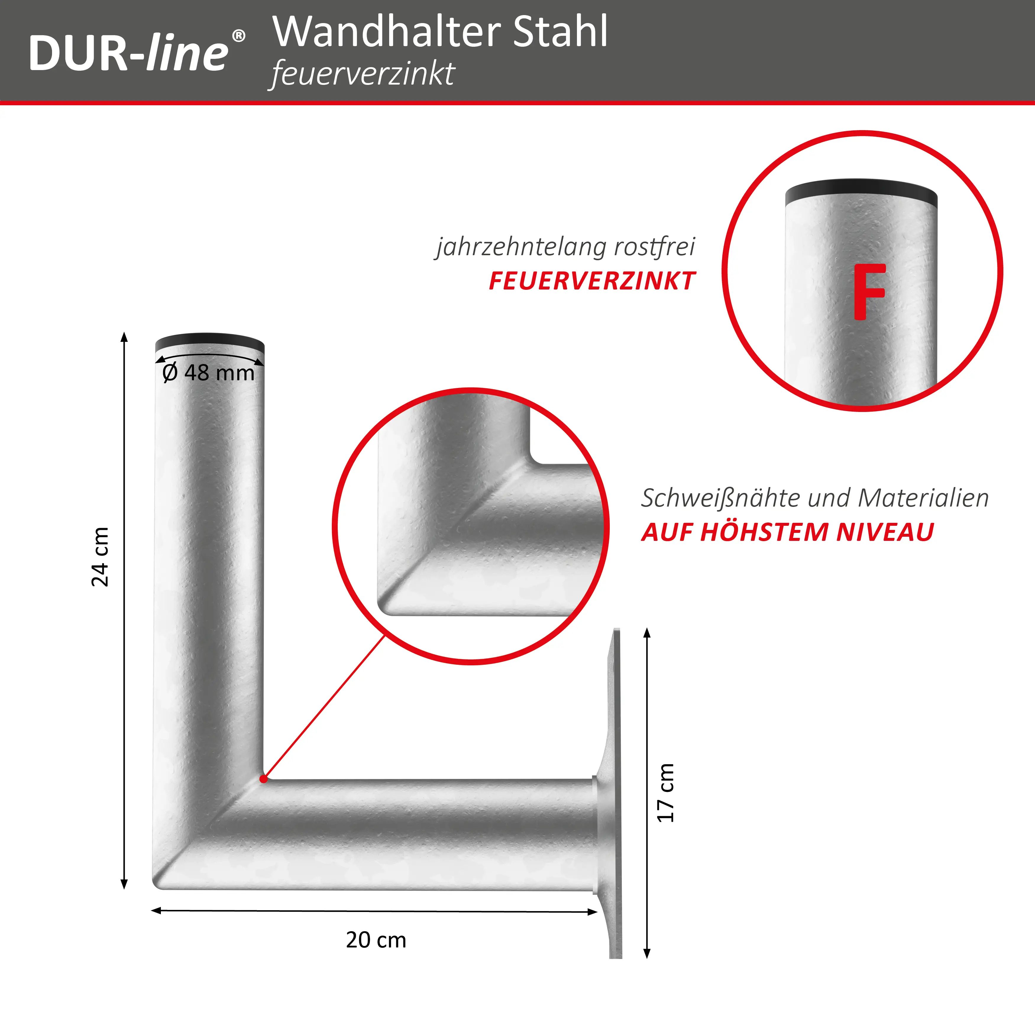 DUR-line WHSF 20 - Stahl Wandhalter