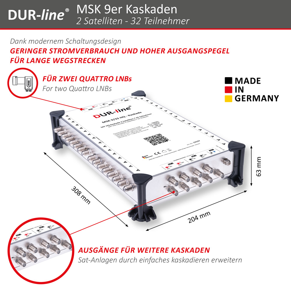 DUR-line MSK 9/32 HQ - Kaskade – Abmessungen DUR-line MSK 9/32 HQ - Kaskade – Abmessungen