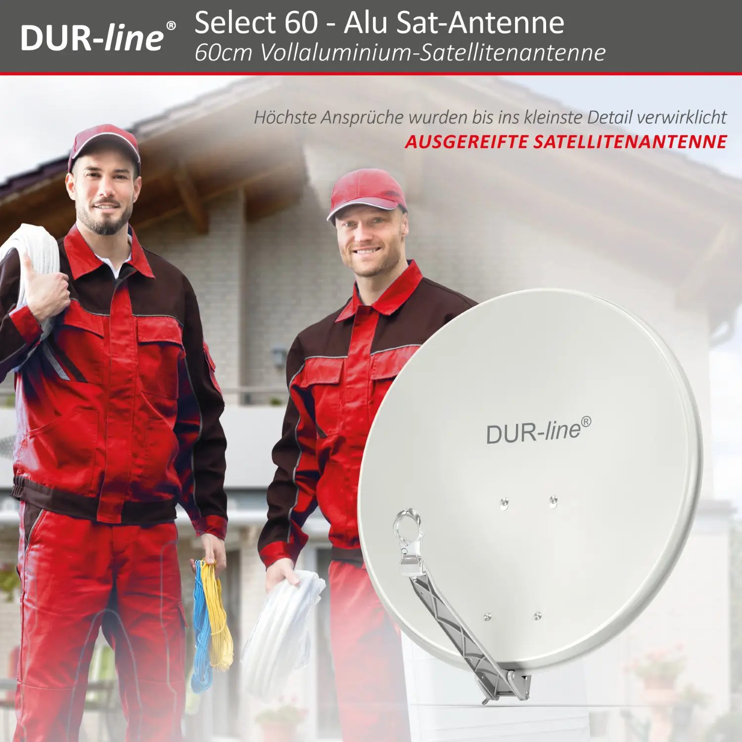 DUR-line Select 60/65 Hellgrau - Alu Sat-Reflektor DUR-line Select 60/65 Hellgrau - Alu Sat-Reflektor