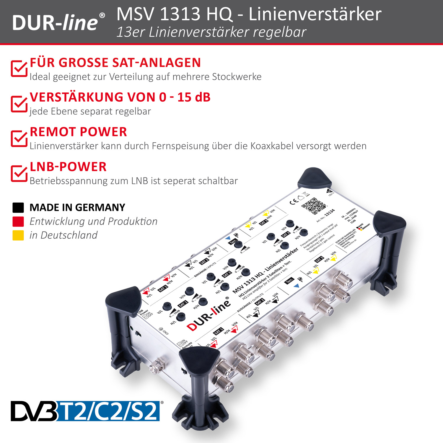DUR-line MSV 1313 HQ - Linienverstärker – Produktmerkmale im Überblick