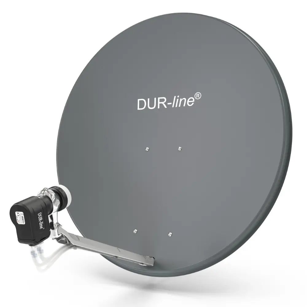 DUR-line Select 85/90 Anthrazit - Sat-Komplettanlage mit Quad LNB
