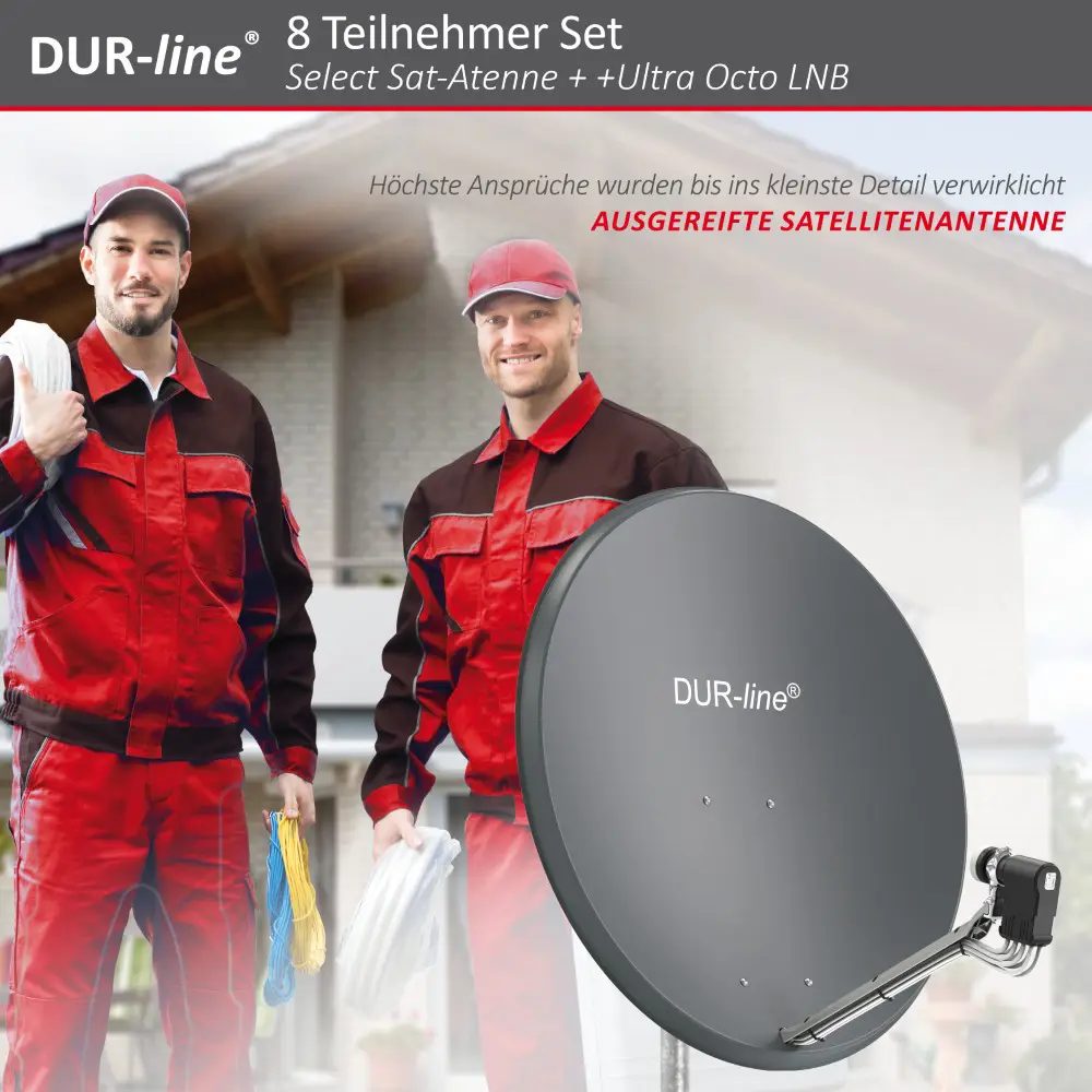 DUR-line Select 85/90 Anthrazit - Sat-Komplettanlage mit Octo LNB DUR-line Select 85/90 Anthrazit - Sat-Komplettanlage mit Octo LNB