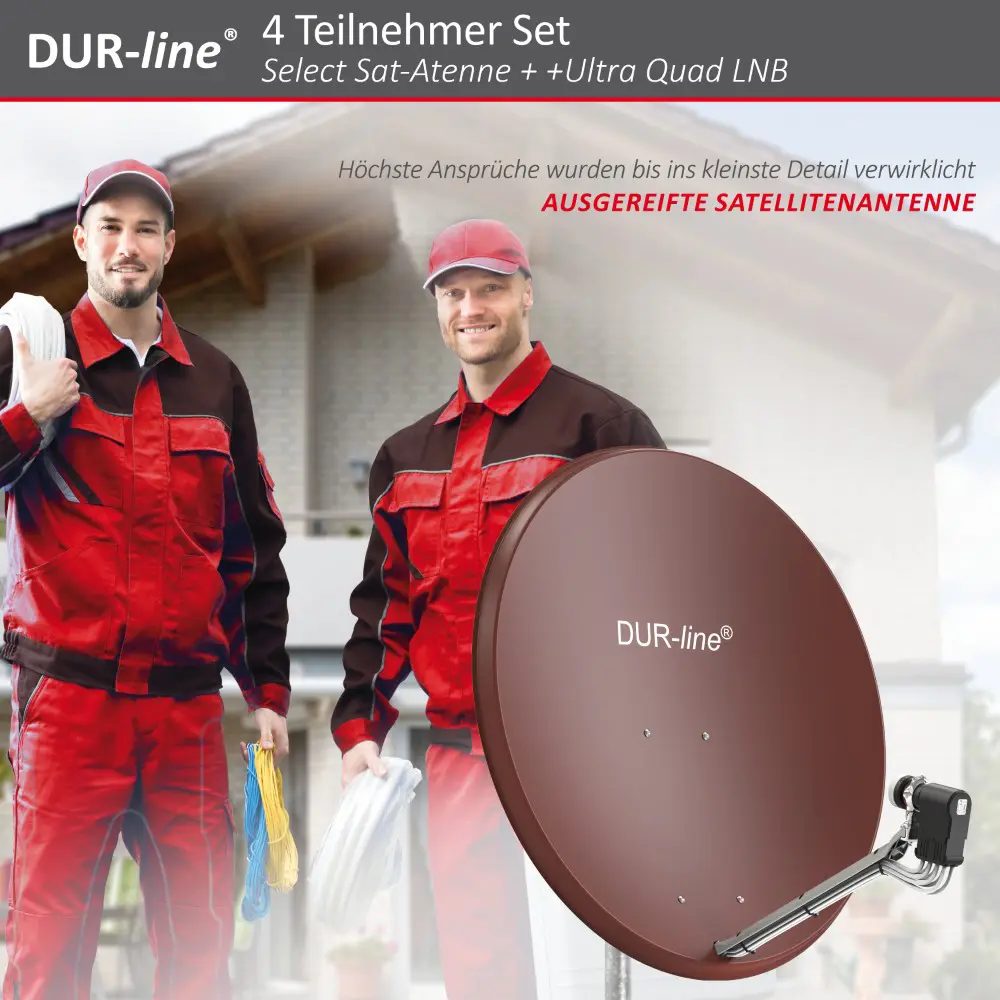 DUR-line Select 85/90 Rot - Sat-Komplettanlage mit Octo LNB