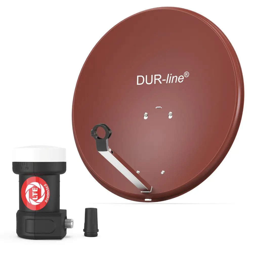 DUR-line MDA 60 Rot - Digiatale 1 Teilnehmer Satellitenschüssel Komplett-Anlage mit +Ultra Single - LNB DUR-line MDA 60 Rot - Digiatale 1 Teilnehmer Satellitenschüssel Komplett-Anlage mit +Ultra Single - LNB