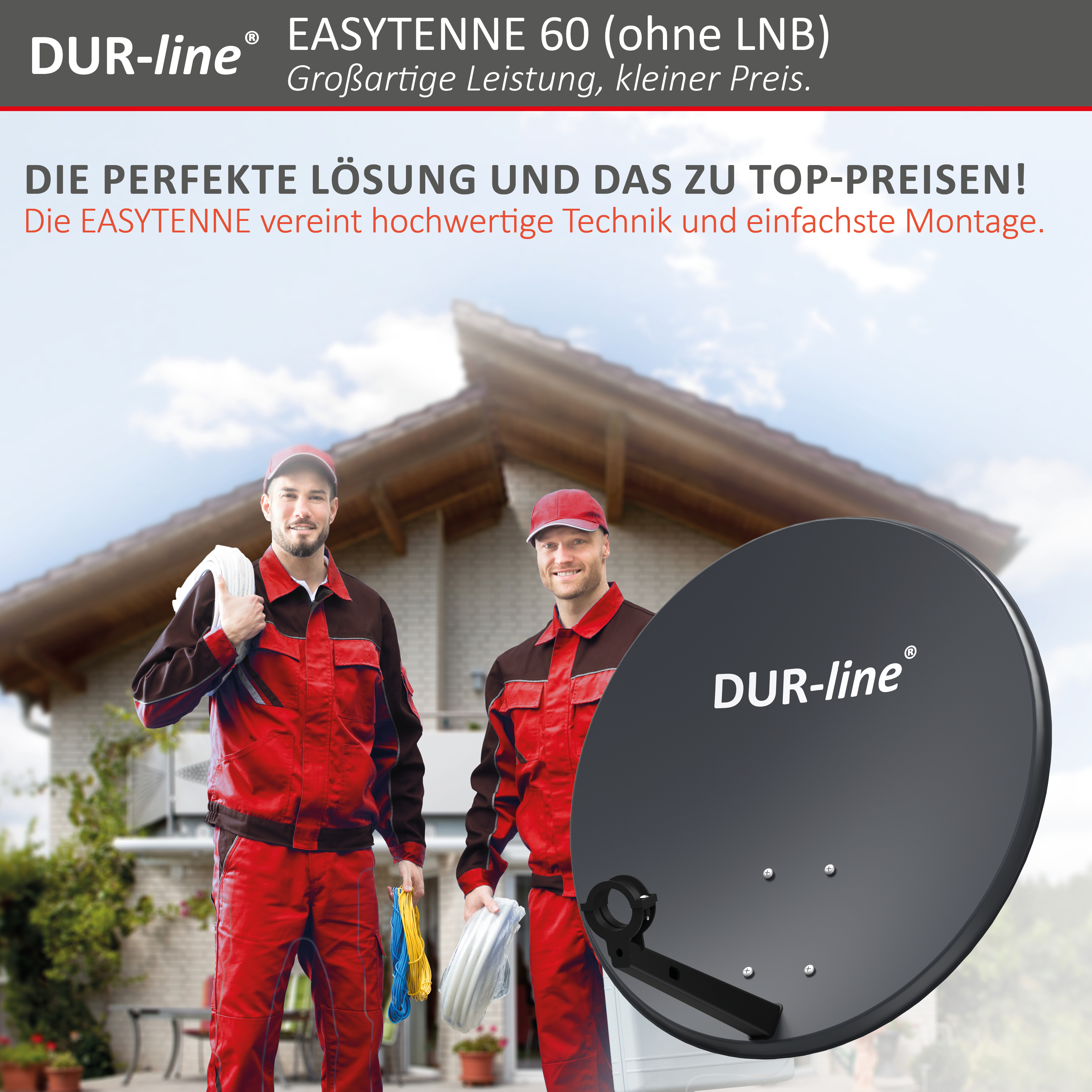 DUR-line EASYTENNE 60 Anthrazit – Montiert an der Hausfassade