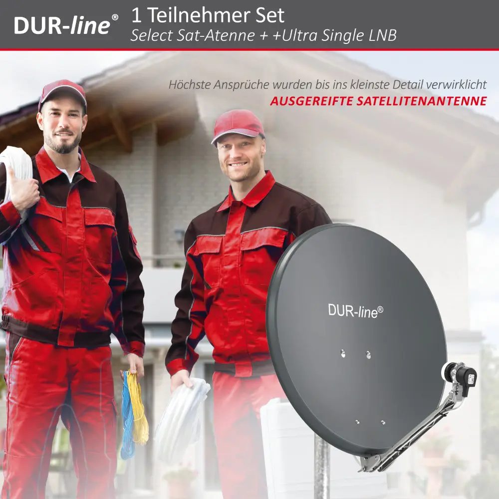 DUR-line Select 60/65 Anthrazit - Sat-Komplettanlage mit Single LNB