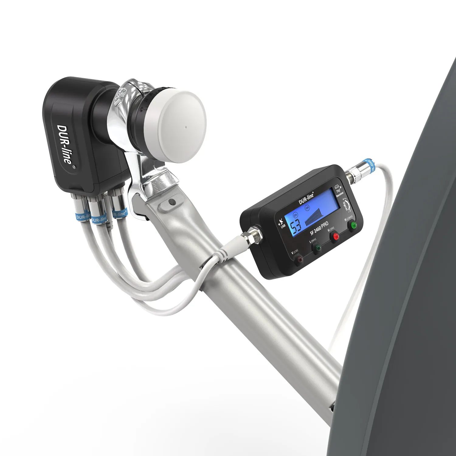 DUR-line SF 2460 Pro Satfinder – perspektivische Ansicht DUR-line SF 2460 Pro - Satfinder