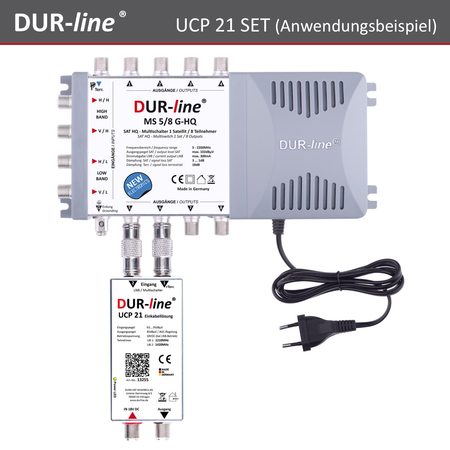 DUR-line UCP 21 Set - Einkabellösung – Produktansicht 2